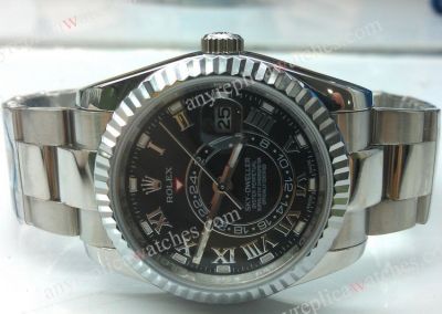 ROLEX WATCH / SKY-DWELLER SS BLACK DIAL 42mm Replica